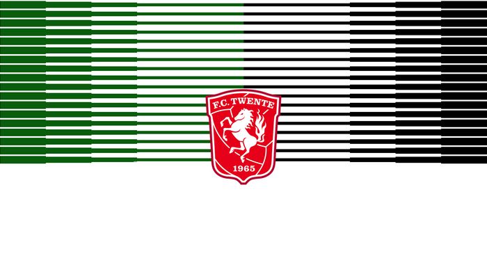 FC Twente emblem with horizontal green and black stripes