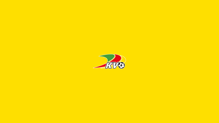 K.V. Oostende Soccer Logo Yellow Background