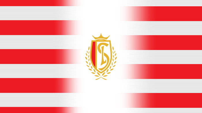Standard Liège Logo on Fading Red and White Stripes