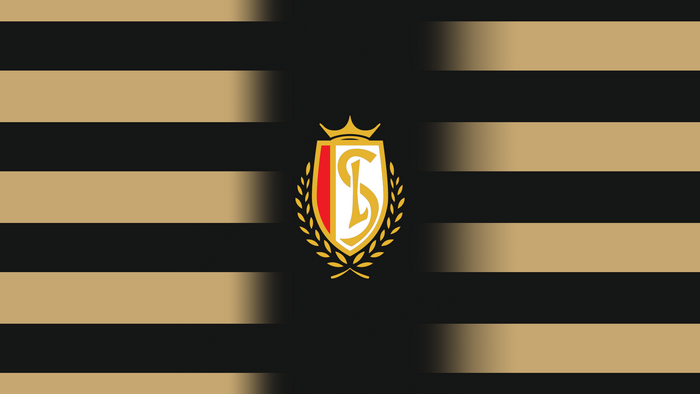Standard Liège Emblem on Black and Gold Stripes