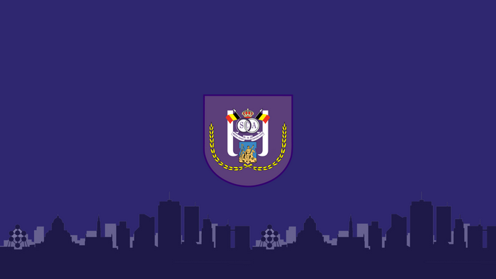 R.S.C. Anderlecht Emblem and Brussels Skyline