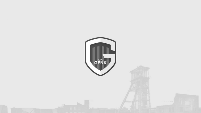 K.R.C. Genk Soccer Logo with Industrial Background