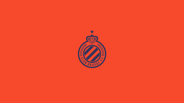 Club Brugge KV Soccer Logo on Orange Background
