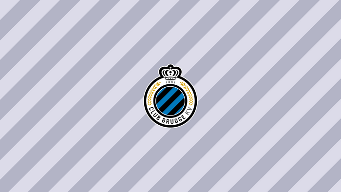 Club Brugge KV soccer logo on striped background