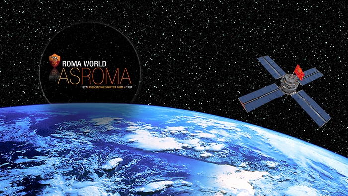 A.S. Roma World logo and satellite in space