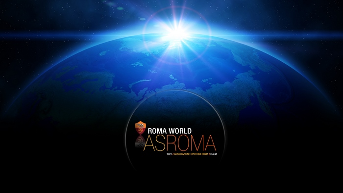 A.S. Roma World Logo on Earth with Sunrise