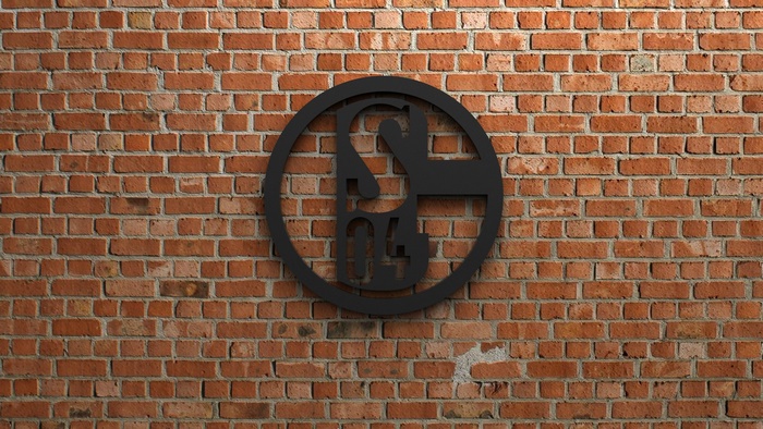 FC Schalke 04 Emblem on Brick Wall
