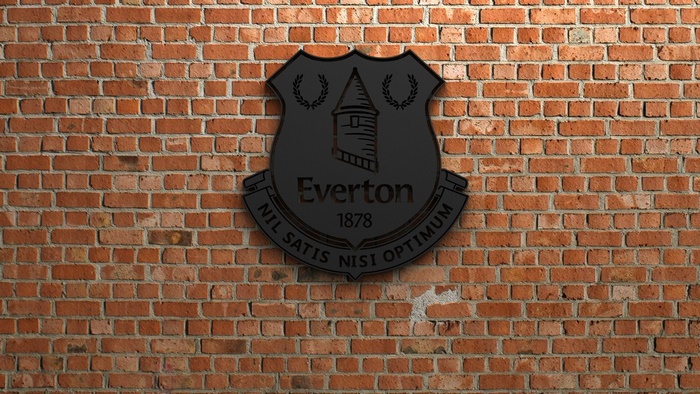 Dark Everton F.C. Emblem on Brick Wall