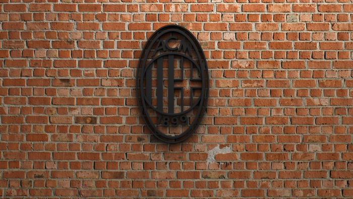 A.C. Milan Logo Emblem on Brick Wall
