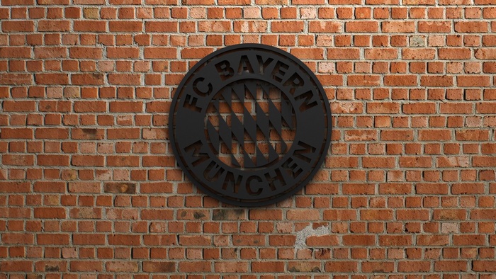 FC Bayern Munich Logo on Brick Wall
