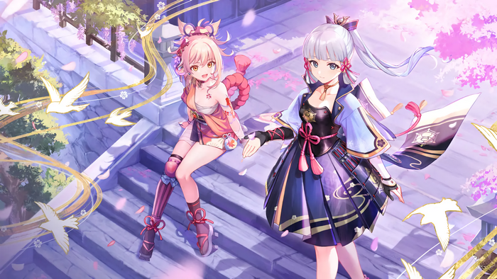 Kamisato Ayaka and Yoimiya from Genshin Impact