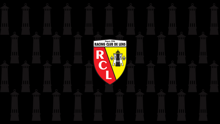 RC Lens Football Club Logo on Dark Industrial Pattern