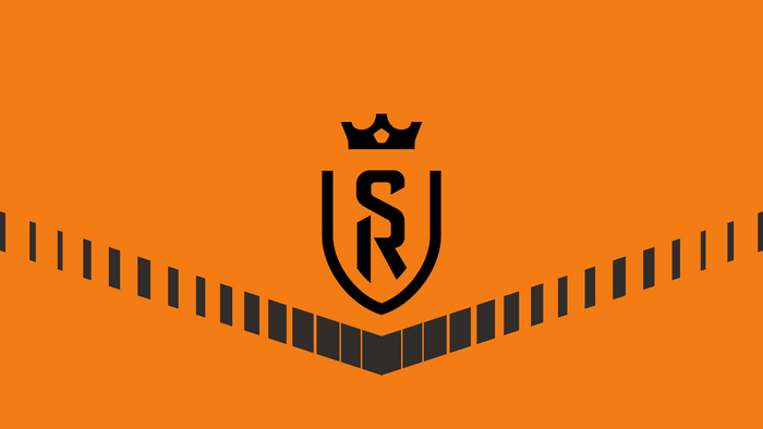 Stade De Reims Soccer Logo Orange Background Pattern