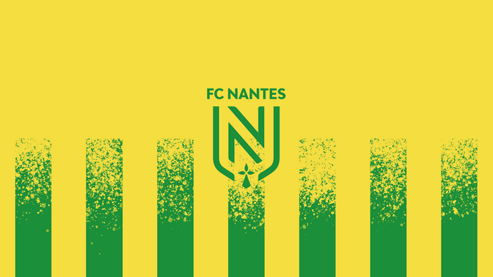 FC Nantes soccer logo with distressed green stripes