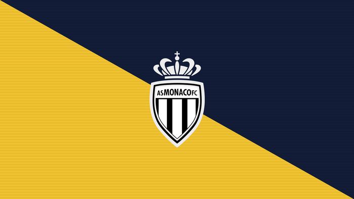 AS Monaco FC Emblem with Diagonal Background