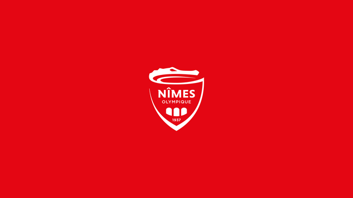 Nîmes Olympique Soccer Logo on Red