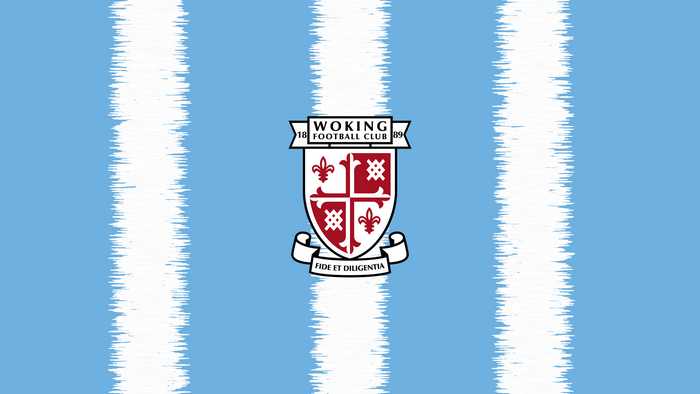 Woking Football Club Logo on Distressed Stripes