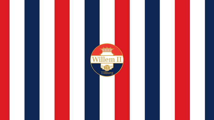 Willem II Tilburg Soccer Logo with Red White Blue Stripes