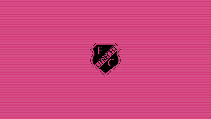 FC Utrecht Logo on Pink Striped Background