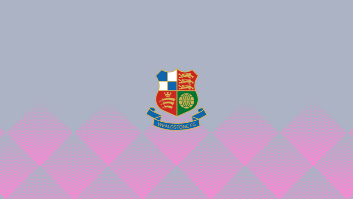 Wealdstone F.C. Soccer Emblem with Pink Geometric Pattern