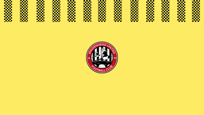 Maidenhead United F.C. Soccer Logo Yellow Checkerboard