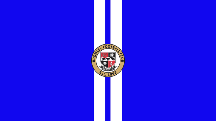 Bromley F.C. Soccer Club Emblem with Blue and White Stripes