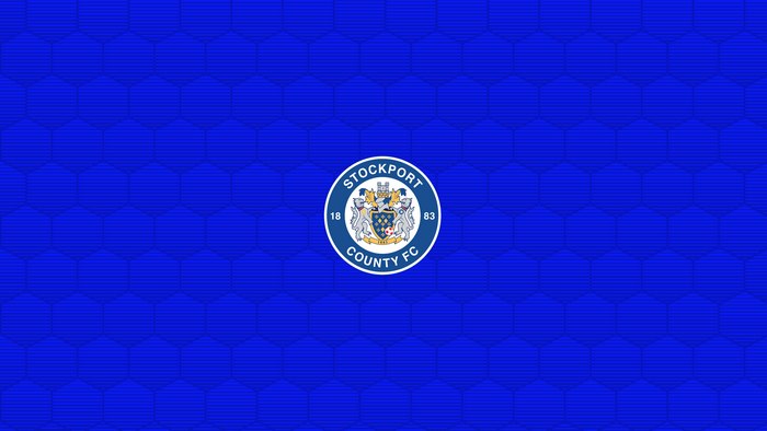 Stockport County FC Logo Blue Hexagon Pattern