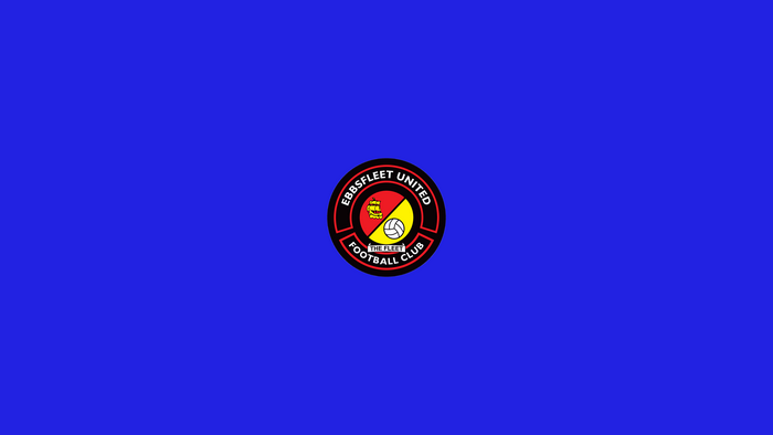 Ebbsfleet United F.C. Soccer Logo on Blue