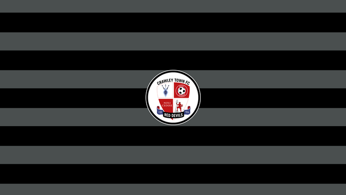 Crawley Town FC Logo Black Grey Striped