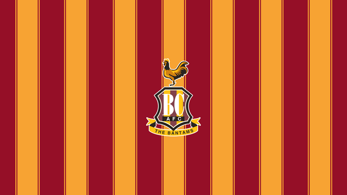Bradford City A.F.C. emblem on striped soccer kit