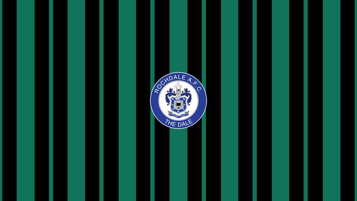 Rochdale A.F.C. Emblem on Striped Background