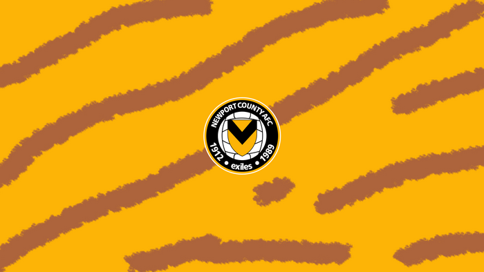 Newport County A.F.C. Logo on Tiger Stripe Background