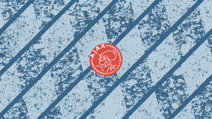 AFC Ajax Logo with Textured Blue Stripes