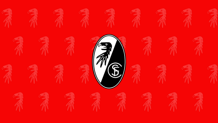 SC Freiburg Soccer Emblem with Red Eagle Pattern