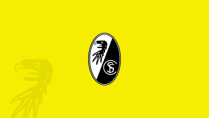 SC Freiburg Soccer Logo with Eagle on Yellow