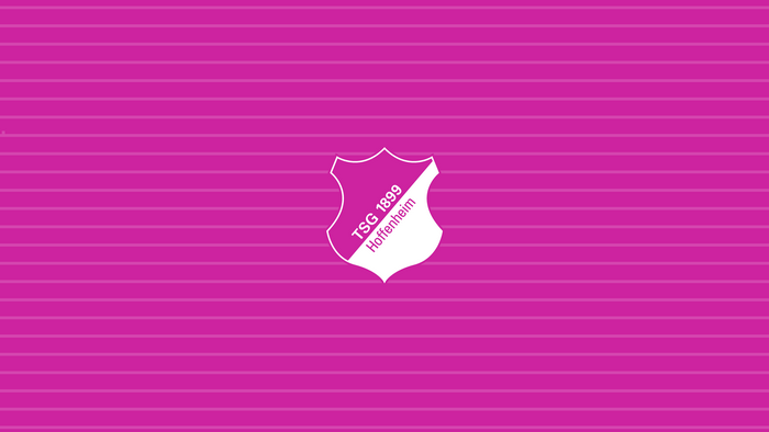 TSG 1899 Hoffenheim logo on pink striped background