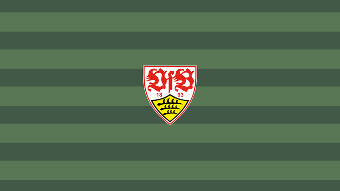 VfB Stuttgart Soccer Logo on Green Stripes
