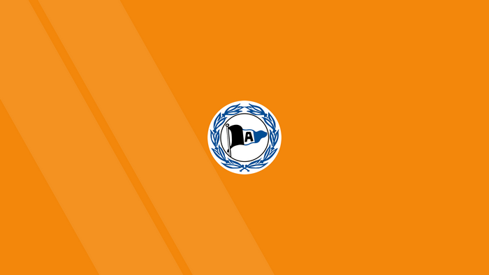 Arminia Bielefeld Soccer Club Logo on Orange Background