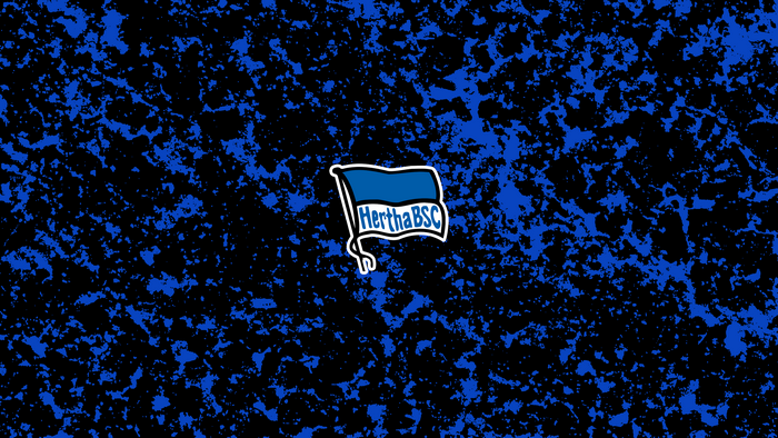 Hertha BSC Flag Logo Blue Black Splatter