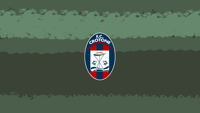 F.C. Crotone Logo on Green Textured Stripes