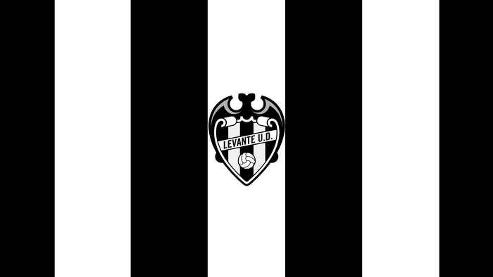 Levante U.D. Soccer Emblem on Striped Background