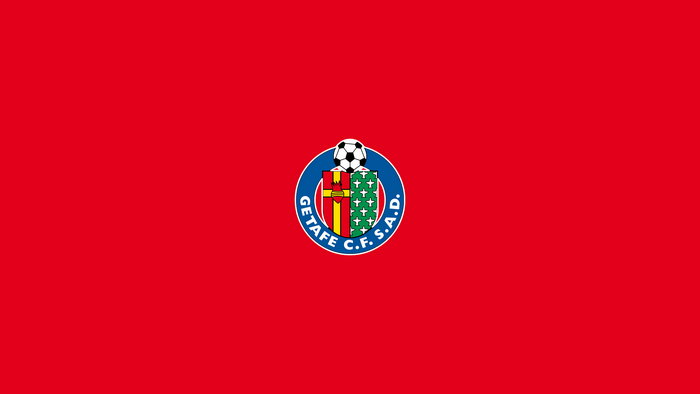 Getafe CF Soccer Logo on Red