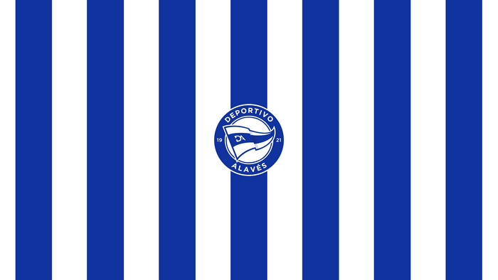 Deportivo Alavés Soccer Logo on Striped Background