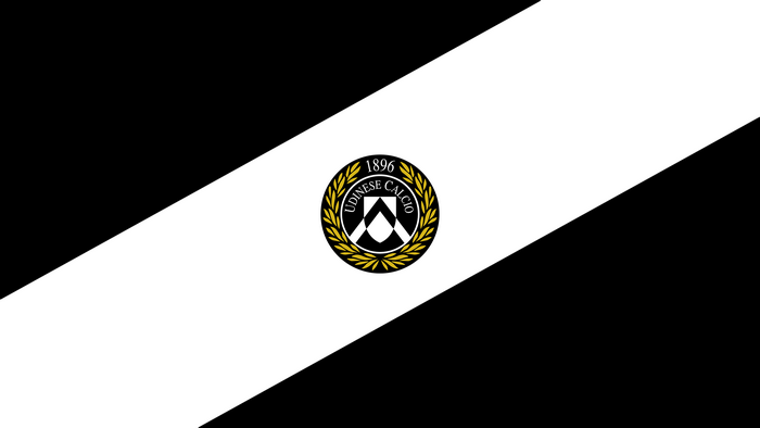Udinese Calcio Soccer Emblem Black White Diagonal