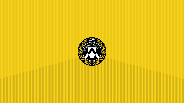 Udinese Calcio Emblem on Yellow Striped Background