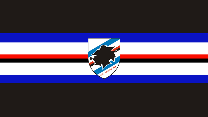 U.C. Sampdoria soccer club logo and flag