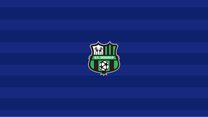 U.S. Sassuolo Calcio Soccer Logo on Blue Stripes