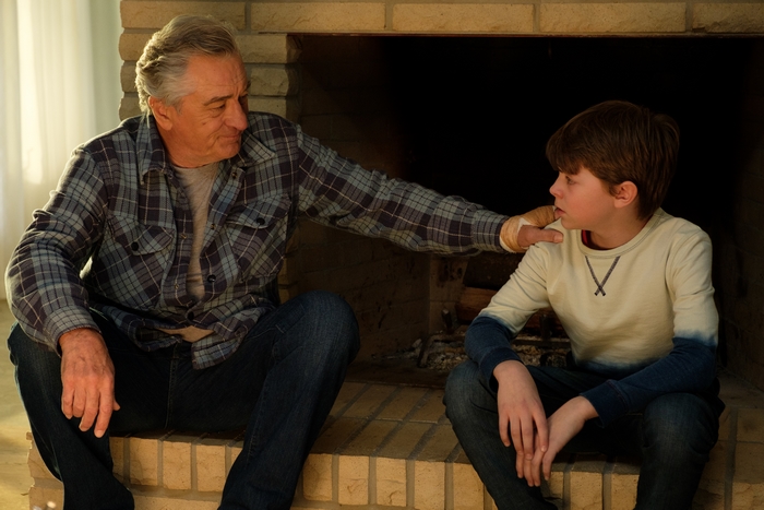 Robert De Niro comforts Oakes Fegley in The War With Grandpa