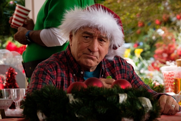 Grumpy Robert De Niro at a Christmas Party