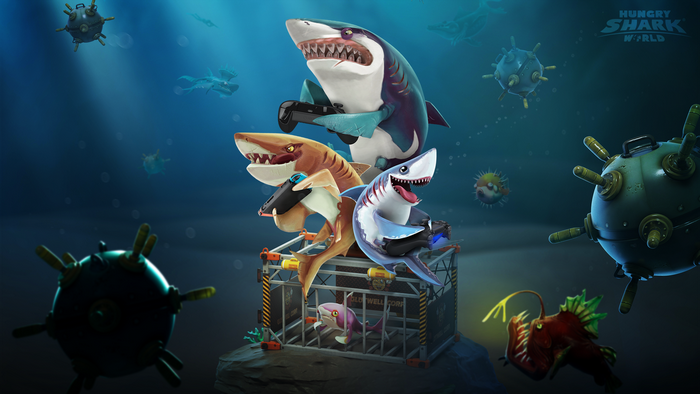 Hungry Shark World: Sharks Playing Video Games